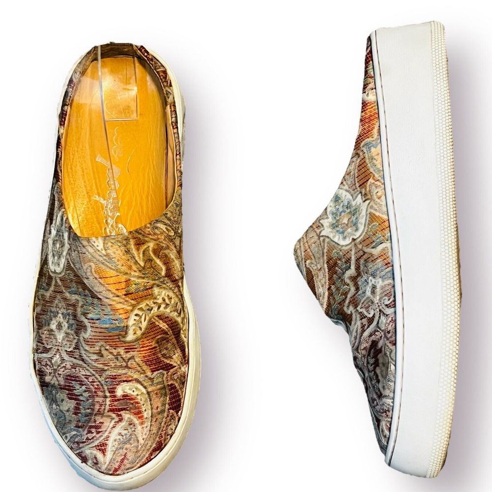 Free People Tapestry Wynwood Slide On Mule Sneaker Shoe Size 6 Slip On Clogs